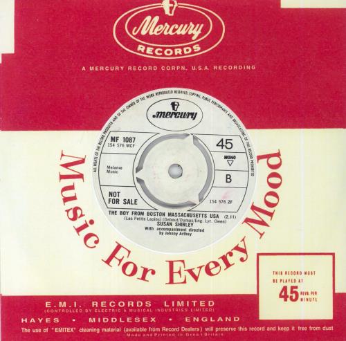 Susan Shirley Too Many Tears 7" vinyl single (7 inch record / 45) UK S5L07TO850038