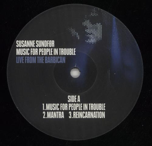 Susanne Sundf�r Music For People In Trouble Live From The Barbican 2-LP vinyl record set (Double LP Album) Norwegian 9X52LMU867191