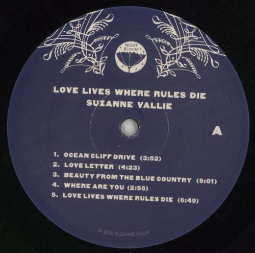 Suzanne Vallie Love Lives Where Rules Die vinyl LP album (LP record) US 953LPLO871071