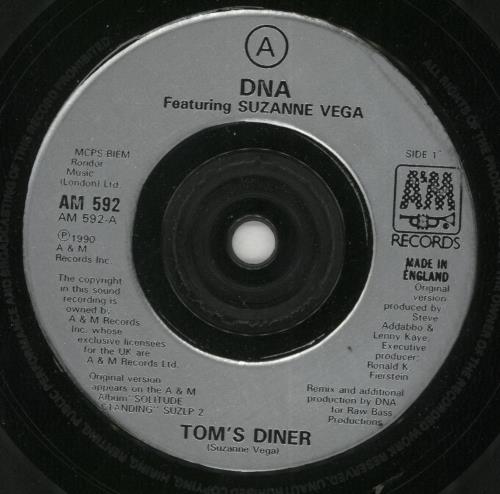 Suzanne Vega Tom's Diner 7" vinyl single (7 inch record / 45) UK VEG07TO193744