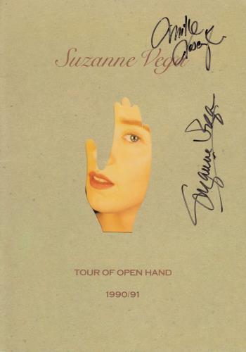 Suzanne Vega Tour Of Open Hand - Autographed tour programme UK VEGTRTO669971