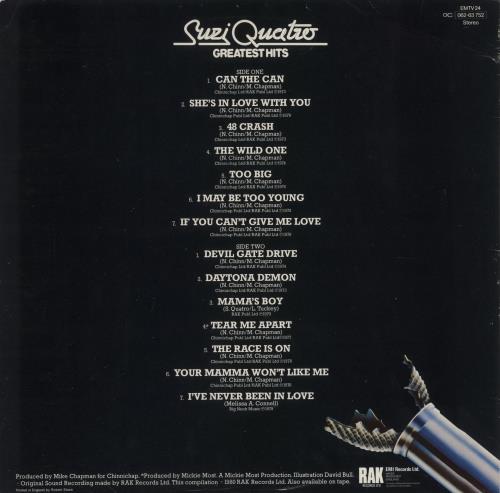 Suzi Quatro Greatest Hits vinyl LP album (LP record) UK SUZLPGR238435
