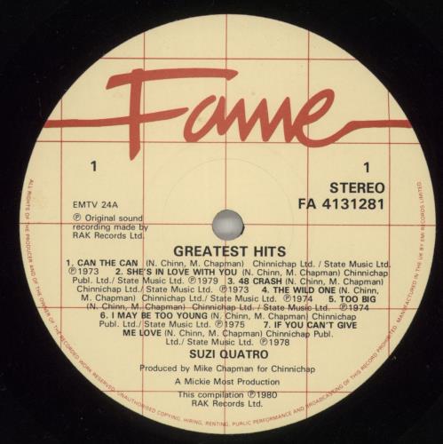 Suzi Quatro Greatest Hits vinyl LP album (LP record) UK SUZLPGR383199