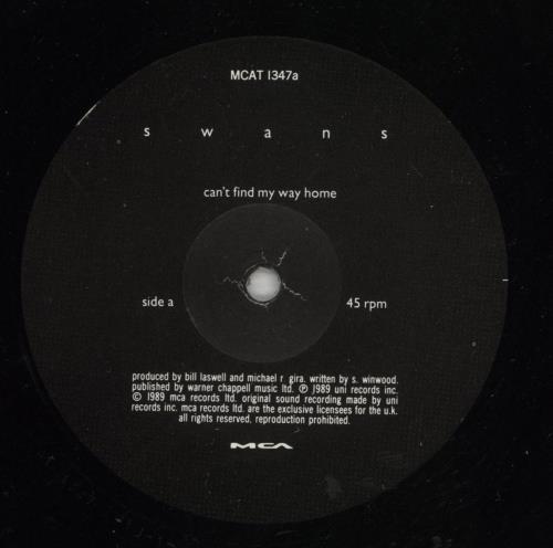 Swans Can't Find My Way Home 12" vinyl single (12 inch record / Maxi-single) UK SWN12CA870417