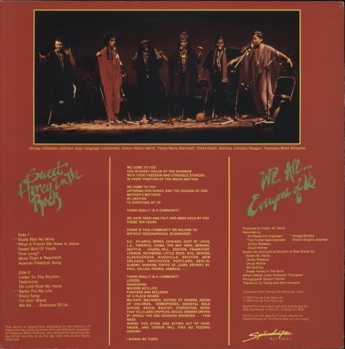 Sweet Honey In The Rock We All... Everyone Of Us vinyl LP album (LP record) UK S8HLPWE530142