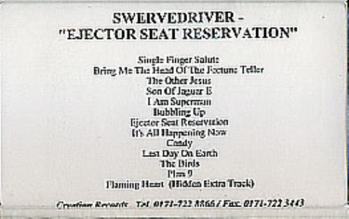 Swervedriver Ejector Seat Reservation cassette album UK SWECLEJ287888