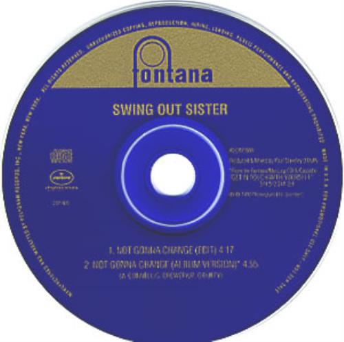 Swing Out Sister Not Gonna Change CD single (CD5 / 5") US SOSC5NO104277