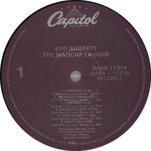 Syd Barrett 'The Madcap Laughs' And 'Barrett' - 4th 2-LP vinyl record set (Double LP Album) US SYD2LTH713216