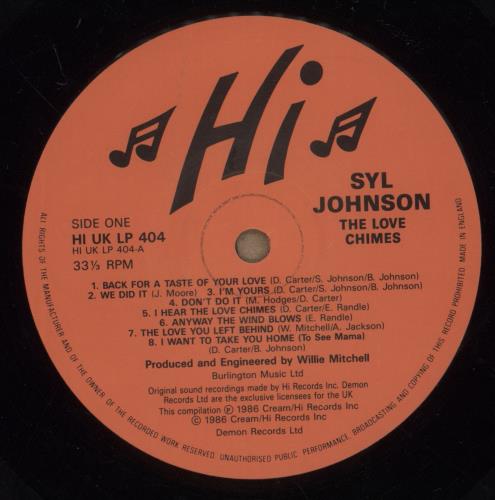 Syl Johnson The Love Chimes vinyl LP album (LP record) UK SBPLPTH888419