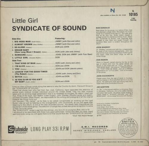 Syndicate Of Sound Little Girl vinyl LP album (LP record) UK SYNLPLI569396