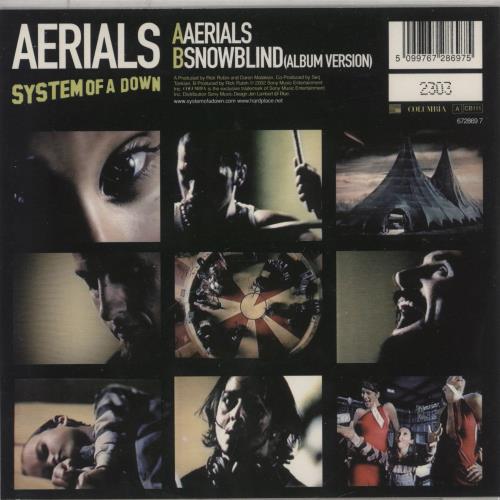 System Of A Down Aerials 7" vinyl single (7 inch record / 45) UK SMD07AE219393