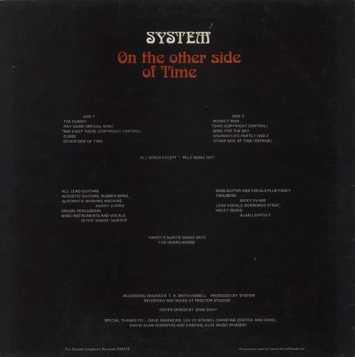System On The Other Side Of Time - Fully Autographed vinyl LP album (LP record) UK -28LPON887217