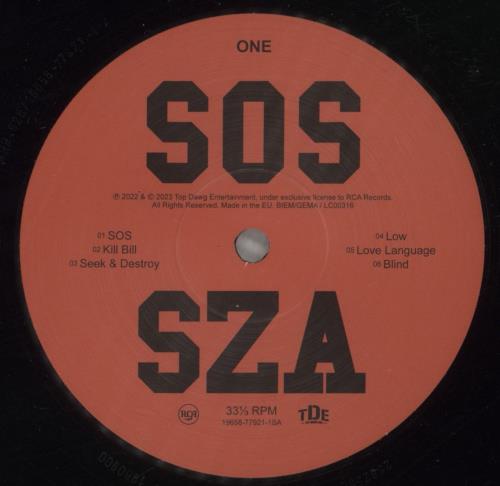 SZA SOS 2-LP vinyl record set (Double LP Album) UK 31A2LSO885281
