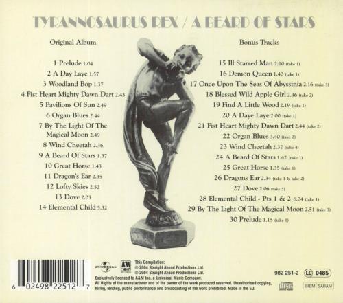 T-Rex / Tyrannosaurus Rex A Beard Of Stars CD album (CDLP) UK REXCDAB302701
