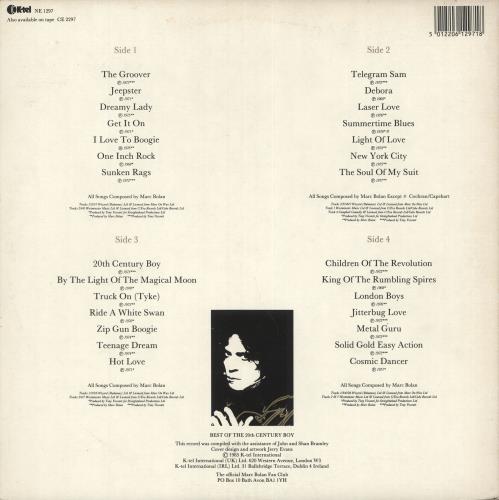 T-Rex / Tyrannosaurus Rex Best Of The 20th Century Boy - EX 2-LP vinyl record set (Double LP Album) UK REX2LBE721987