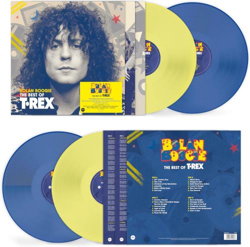 T-Rex / Tyrannosaurus Rex Bolan Boogie: The Best Of T-Rex - Blue & Yellow Vinyl - Sealed 2-LP vinyl record set (Double LP Album) UK REX2LBO858535