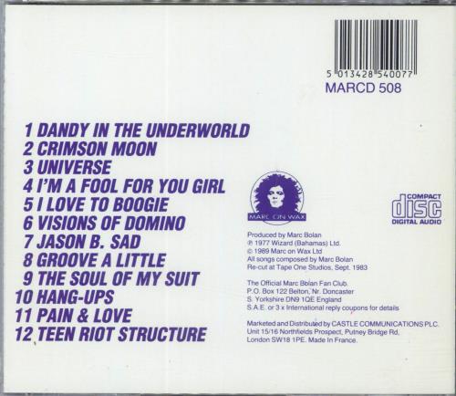 T-Rex / Tyrannosaurus Rex Dandy In The Underworld CD album (CDLP) French REXCDDA743975