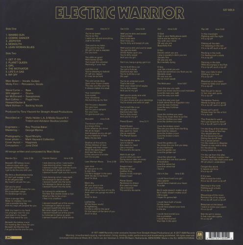 T-Rex / Tyrannosaurus Rex Electric Warrior - Gold Vinyl vinyl LP album (LP record) UK REXLPEL809411
