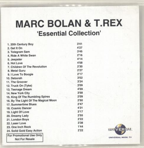 T-Rex / Tyrannosaurus Rex Essential Collection CD-R acetate UK REXCRES697579