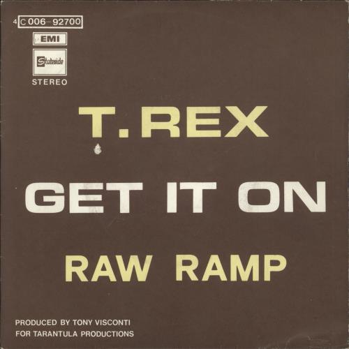 T-Rex / Tyrannosaurus Rex Get It On 7" vinyl single (7 inch record / 45) Belgian REX07GE731351