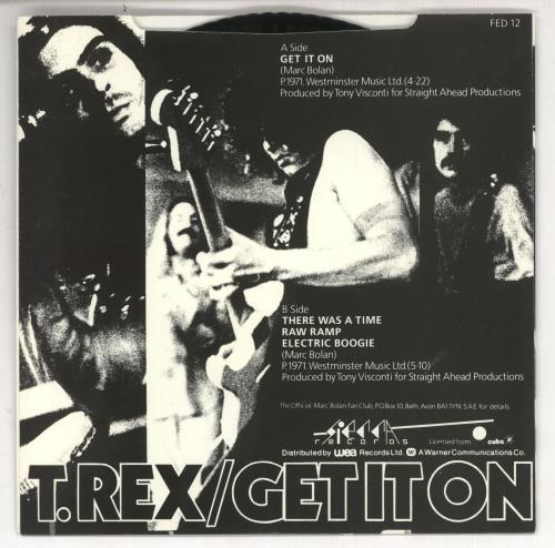 T-Rex / Tyrannosaurus Rex Get It On 7" vinyl single (7 inch record / 45) UK REX07GE98717