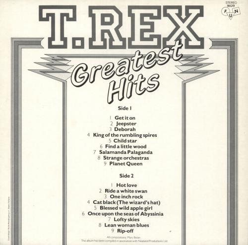 T-Rex / Tyrannosaurus Rex Greatest Hits vinyl LP album (LP record) Dutch REXLPGR733034