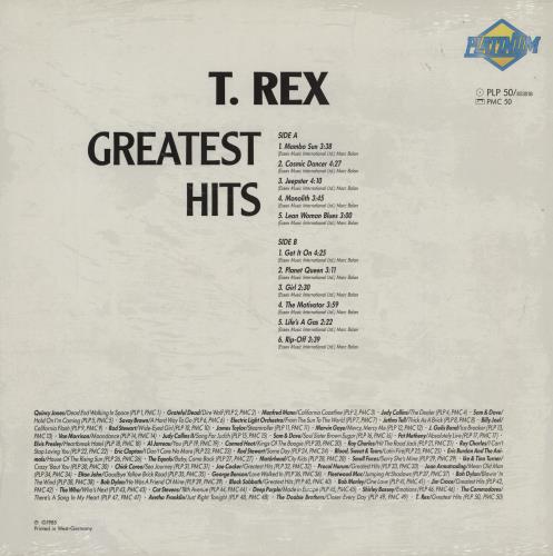 T-Rex / Tyrannosaurus Rex Greatest Hits vinyl LP album (LP record) German REXLPGR754643