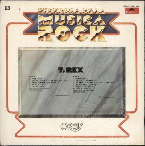 T-Rex / Tyrannosaurus Rex Historia Del Musica Rock vinyl LP album (LP record) Spanish REXLPHI117747