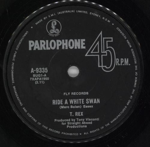 T-Rex / Tyrannosaurus Rex Ride A White Swan 7" vinyl single (7 inch record / 45) Australian REX07RI731343