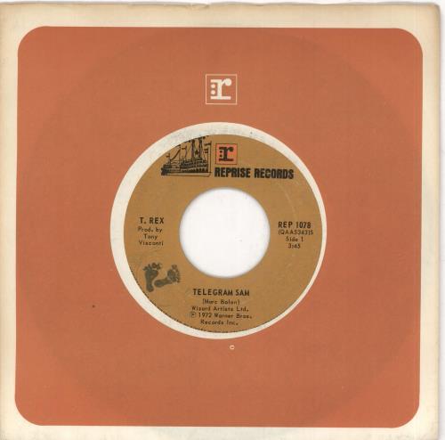 T-Rex / Tyrannosaurus Rex Telegram Sam 7" vinyl single (7 inch record / 45) Canadian REX07TE730738