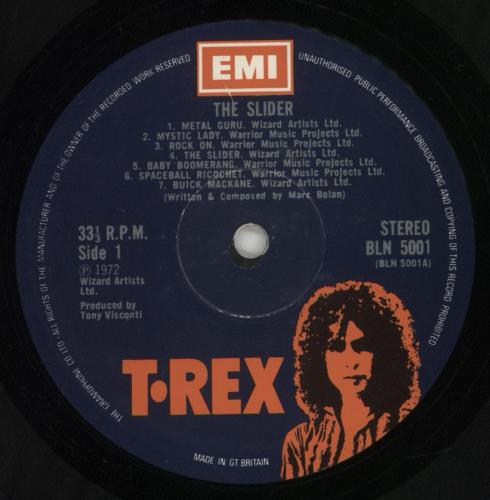 T-Rex / Tyrannosaurus Rex The Slider - VG vinyl LP album (LP record) UK REXLPTH778422