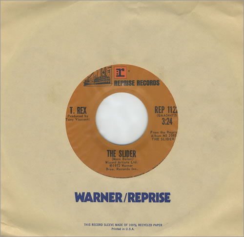 T-Rex / Tyrannosaurus Rex The Slider 7" vinyl single (7 inch record / 45) US REX07TH430385