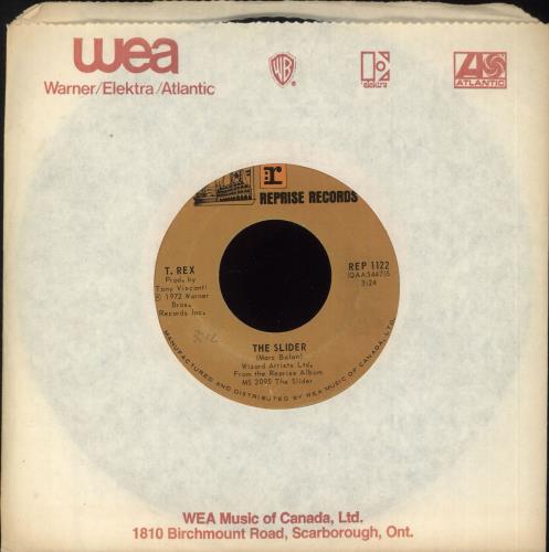 T-Rex / Tyrannosaurus Rex The Slider 7" vinyl single (7 inch record / 45) Canadian REX07TH731590