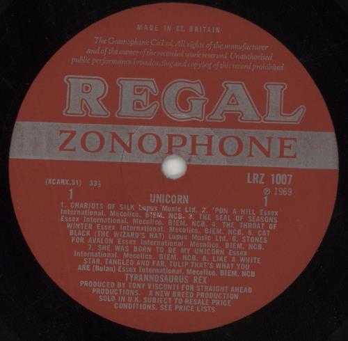 T-Rex / Tyrannosaurus Rex Unicorn - 1st - VG vinyl LP album (LP record) UK REXLPUN696717