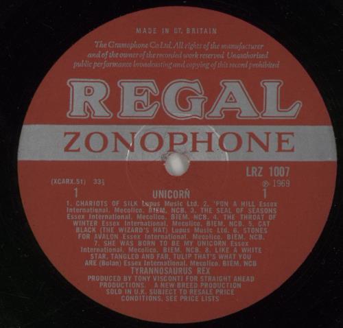 T-Rex / Tyrannosaurus Rex Unicorn - 1st Red Mono Labels vinyl LP album (LP record) UK REXLPUN661106