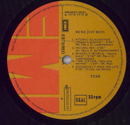 T.U.S.H. We're Just Boys (Somos Solo Chicos) vinyl LP album (LP record) Spanish 6AYLPWE825744