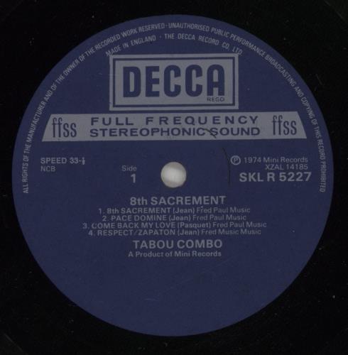 Tabou Combo 8th Sacrament vinyl LP album (LP record) UK UCPLPTH525248