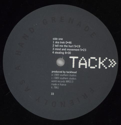 Tackhead Friendly As A Hand Grenade vinyl LP album (LP record) UK TK3LPFR705497