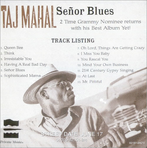 Taj Mahal Senor Blues CD album (CDLP) US TAJCDSE528229