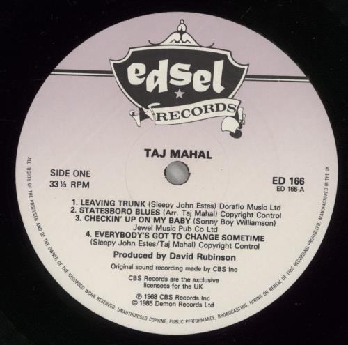 Taj Mahal Taj Mahal vinyl LP album (LP record) UK TAJLPTA497803