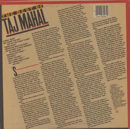 Taj Mahal The Best Of Taj Mahal vinyl LP album (LP record) US TAJLPTH827007