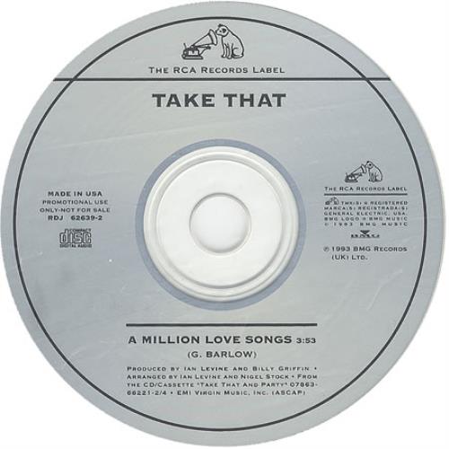 Take That A Million Love Songs CD single (CD5 / 5") US TAKC5AM22538