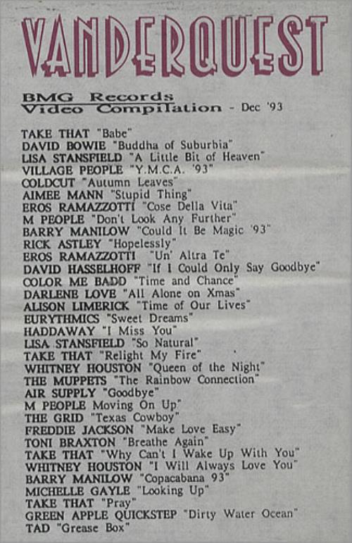 Take That Babe/Relight My Fire/Why Can't I Wake Up With You/Pray video (VHS or PAL or NTSC) UK TAKVIBA406853