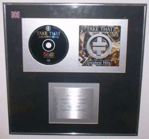 Take That Greatest Hits award disc UK TAKAWGR106346