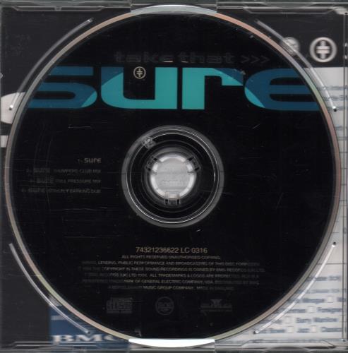 Take That Sure - Mixes CD single (CD5 / 5") UK TAKC5SU34186