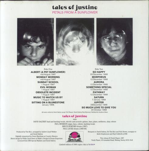 Tales Of Justine Petals From A Sunflower vinyl LP album (LP record) UK 8BXLPPE853831