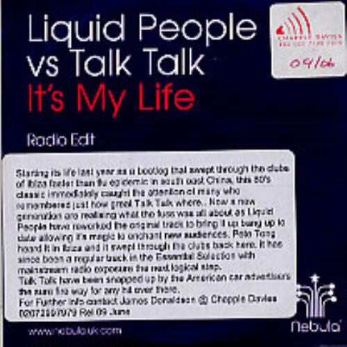 Talk Talk It's My Life CD-R acetate UK TTKCRIT247135