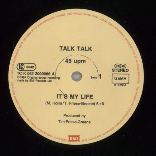 Talk Talk It's My Life 12" vinyl single (12 inch record / Maxi-single) German TTK12IT877943