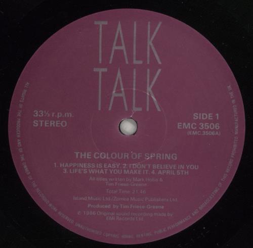 Talk Talk The Colour Of Spring - 1st - EX vinyl LP album (LP record) UK TTKLPTH546575