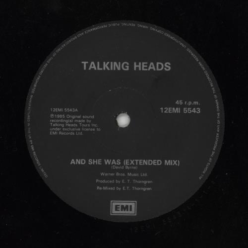 Talking Heads And She Was 12" vinyl single (12 inch record / Maxi-single) UK TAL12AN116245